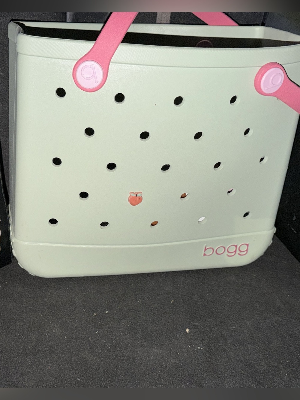 BOGG BAG Mint Green Tote with Pink Handles